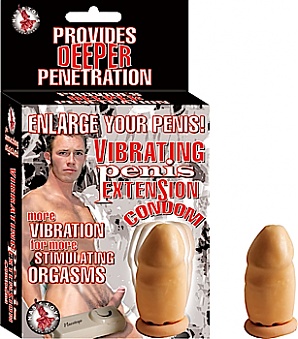 Vibrating Penis Extension Condom Flesh
