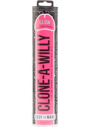 Clone A Willy Kit - Glow In The Dark Pink Vibrating Dildo