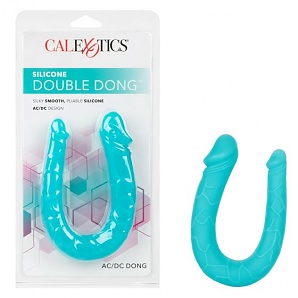 Silicone Double Penetration Silicone Dong - Teal