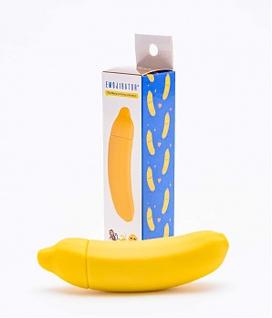Emojibator The Banana Emoji Silicone Vibrator Waterproof Yellow 4.6 Inches