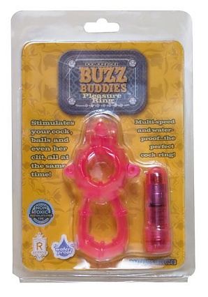 Buzz Buddies Single Cock Ring Pink