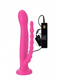 10 Function Silicone Love Rider Double Rider Strap On Dong Pink (119185.0)