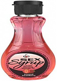 Sex Syrup Lickable Warming Massage Oil - Strawberry 4 Oz (197212.0)