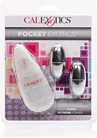 Pocket Exotics Double Silver Bullets Multi Speed 2.1 Inch Silver (42546.-4)