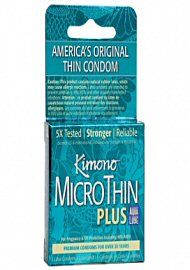 Kimono Microthin Plus Aqua Lube Condoms - 3 Pack (70144.4)