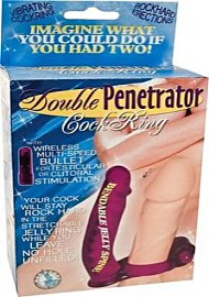 Double Penetrator Cock Ring With Bendable Dildo Purple (70422.0)